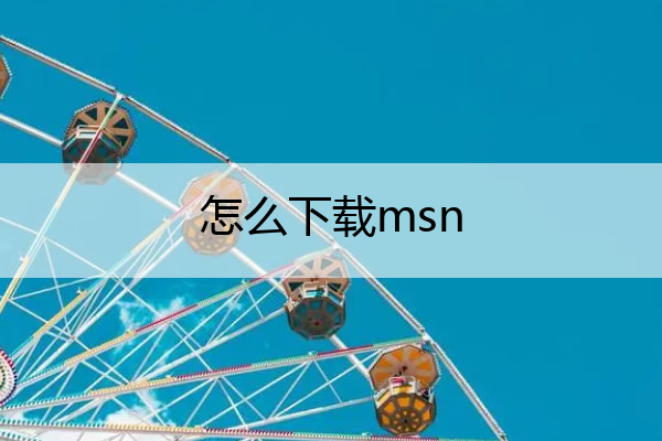 怎么下载msn msn手机版安卓版下载