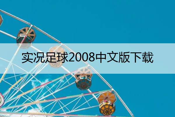 实况足球2008中文版下载,实况足球2008中文版下载安装
