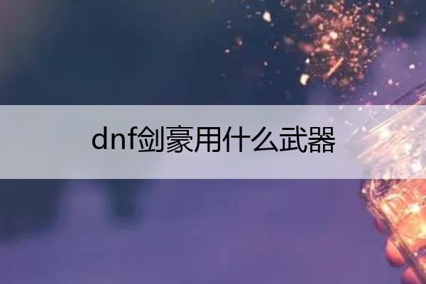 dnf剑豪用什么武器,dnf剑豪用什么武器好看
