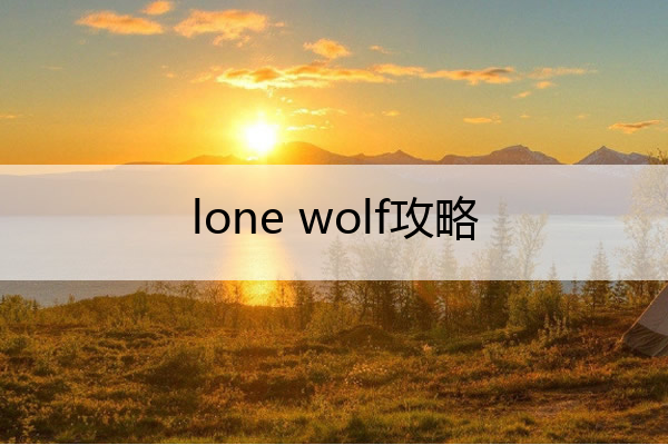 lone wolf攻略_lonewolf攻略第三章仓库狙击手
