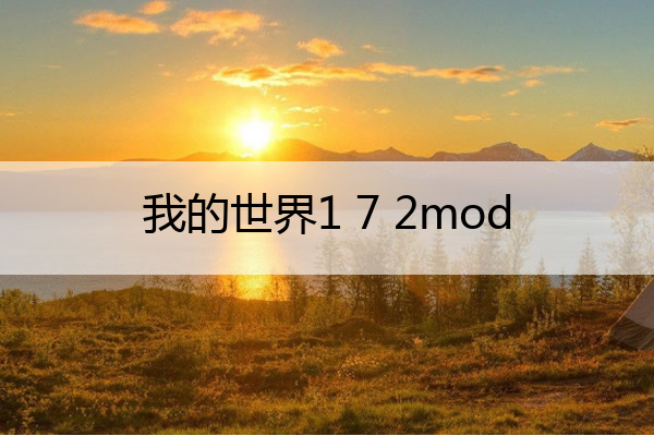 我的世界1 7 2mod(我的世界1 7 05)
