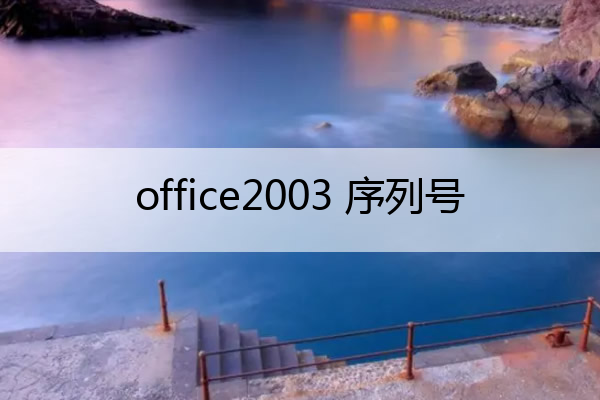 office2003 序列号(office序列码)
